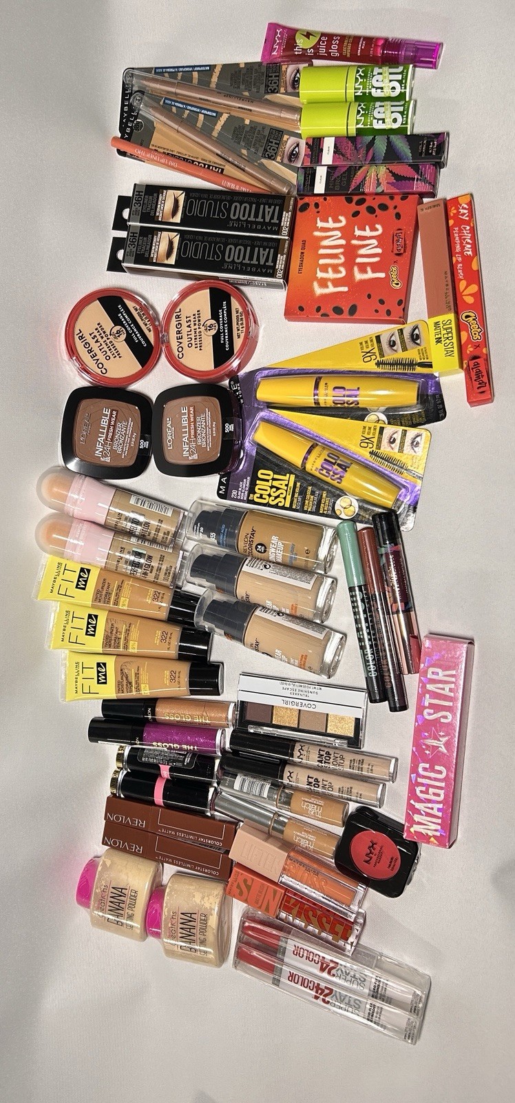 50-Piece Makeup Bundle – Maybelline, NYX, Revlon, Covergirl & L’Oréal – $299