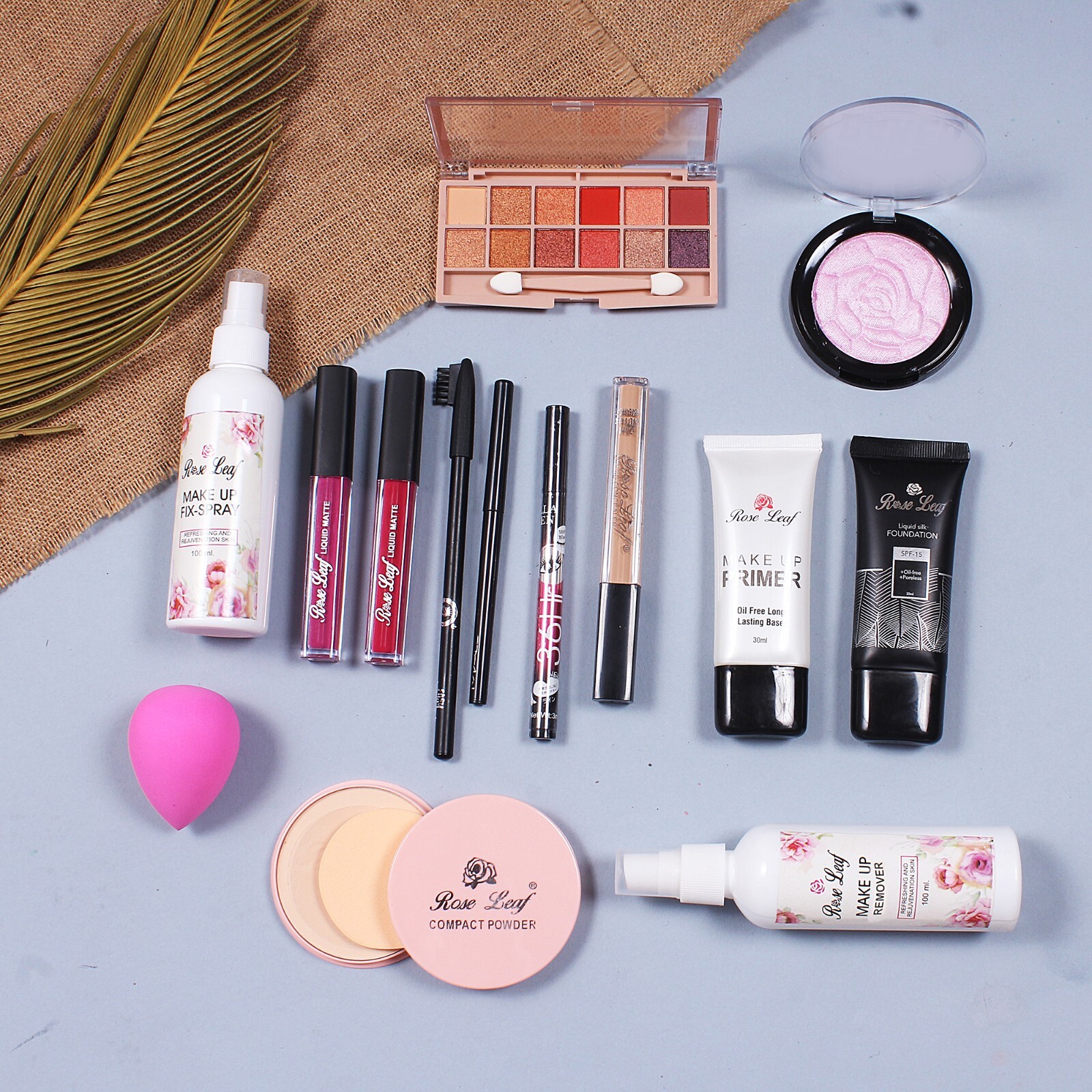 Makeup Combo for Girls include with 14 in 1 item like FacePrimer ,Lipsticks etc.