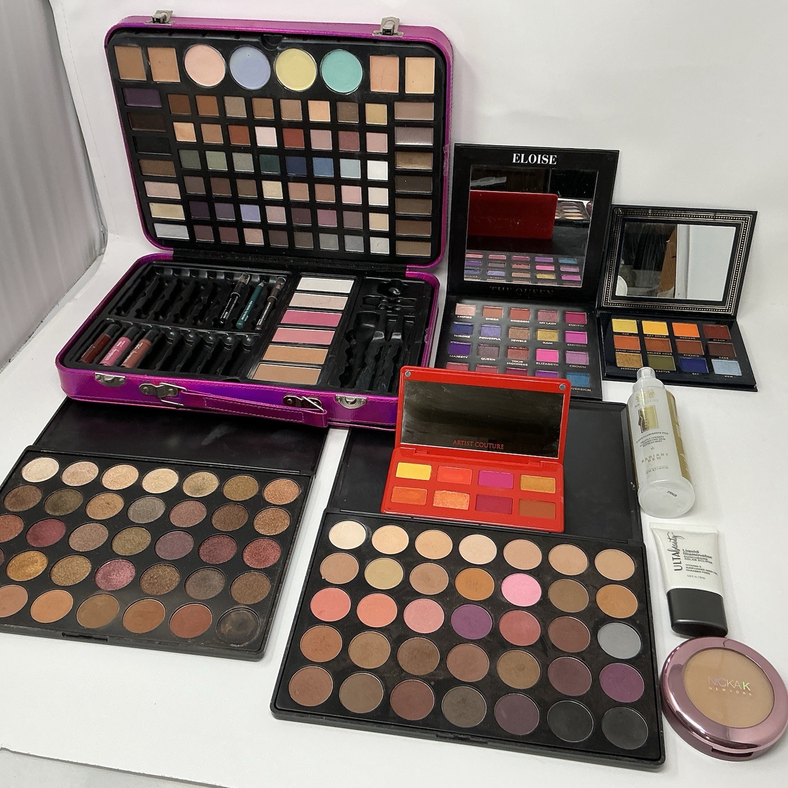 Makeup Bundle Lot Morphe Eloise ACE Pro Case Palettes Spray Powder
