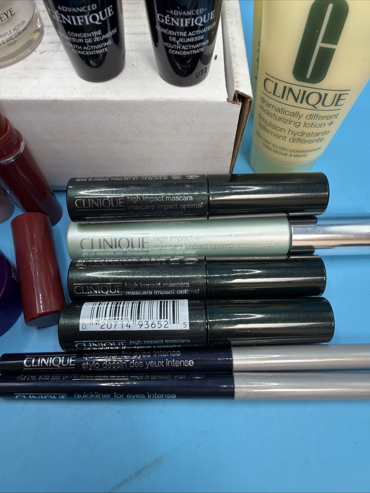 24 Piece Lot Of Lancome & Clinique Travel / Sample Sizes Skincare Makeup