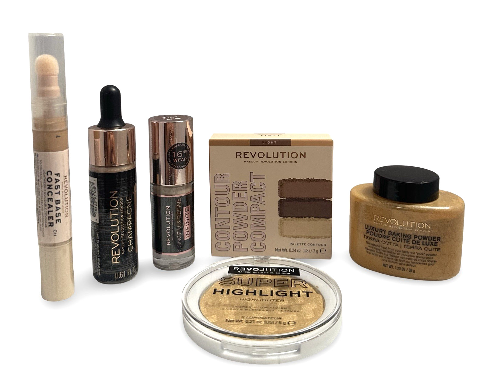 Makeup Revolution 6 Pc Beauty/Makeup Bundle – Highlight, contour, & more!