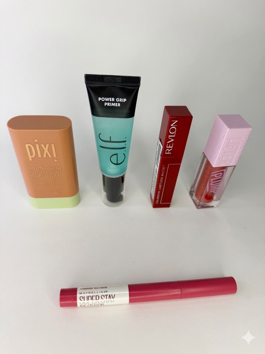 Pixi On-the-Glow Bronze, e.l.f. Power Grip Primer, Revlon, Maybelline Lot