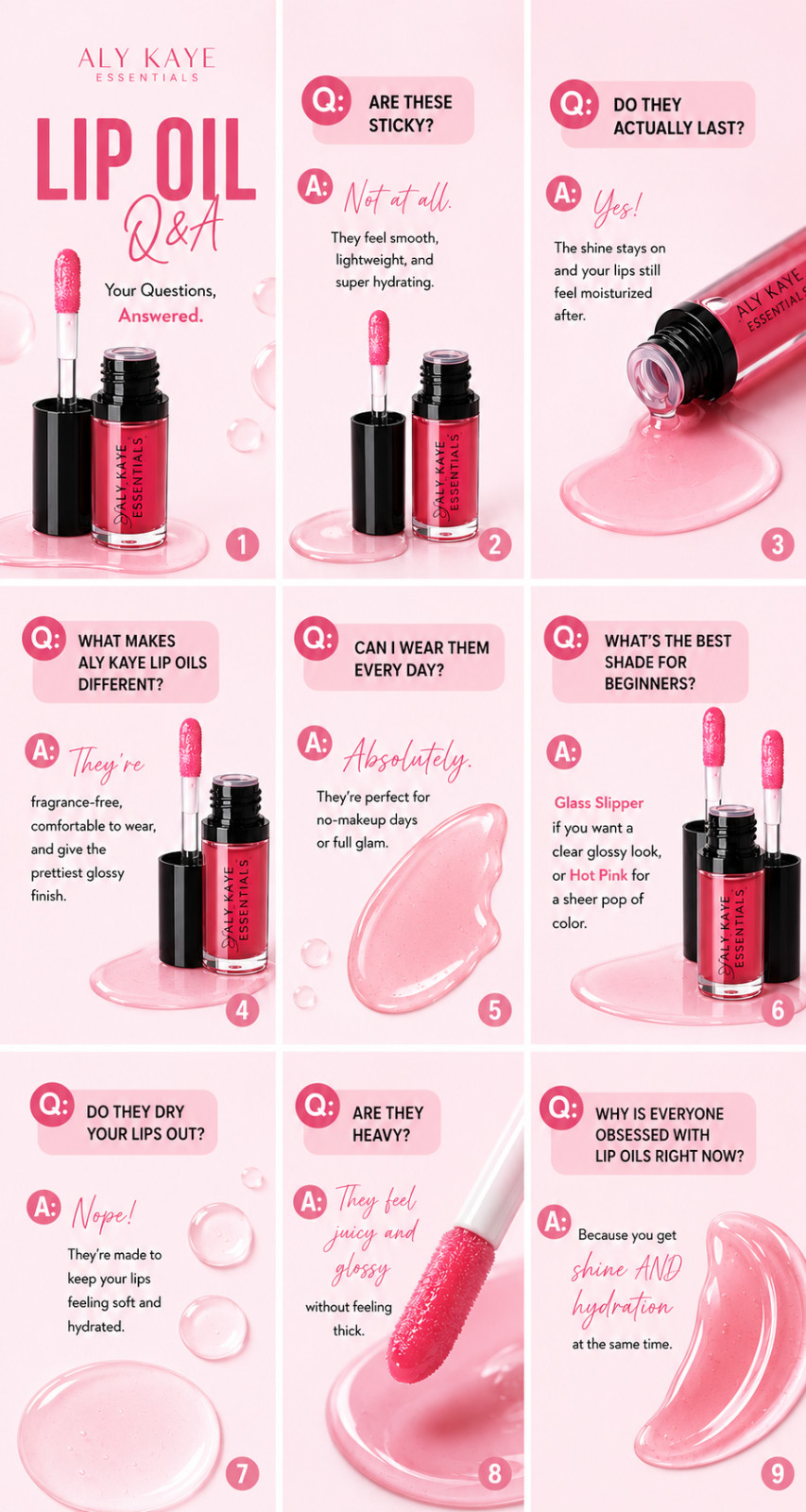 Fragrance-Free Hydrating Non Sticky Moisturizing Goddess Glow Lip Oil-11 Shades