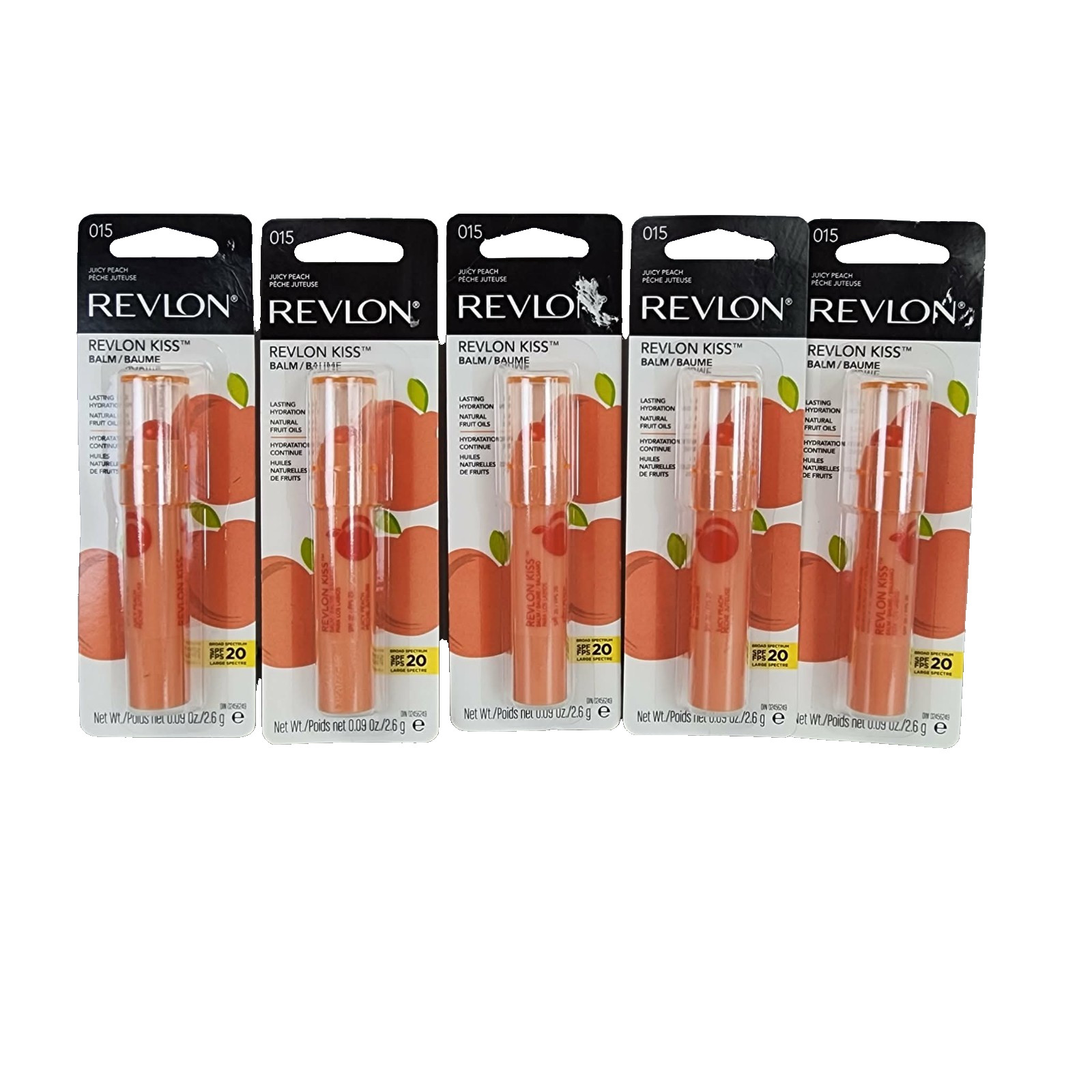 New Sealed Expired 2022 revlon kiss # 015 Juicy peach 5 pack