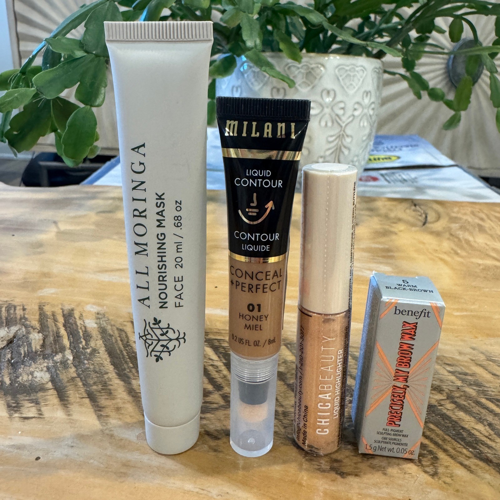 Benefit Brow Wax Milani Contour Chica Beauty HIghlighter All Moringa Mask Bundle