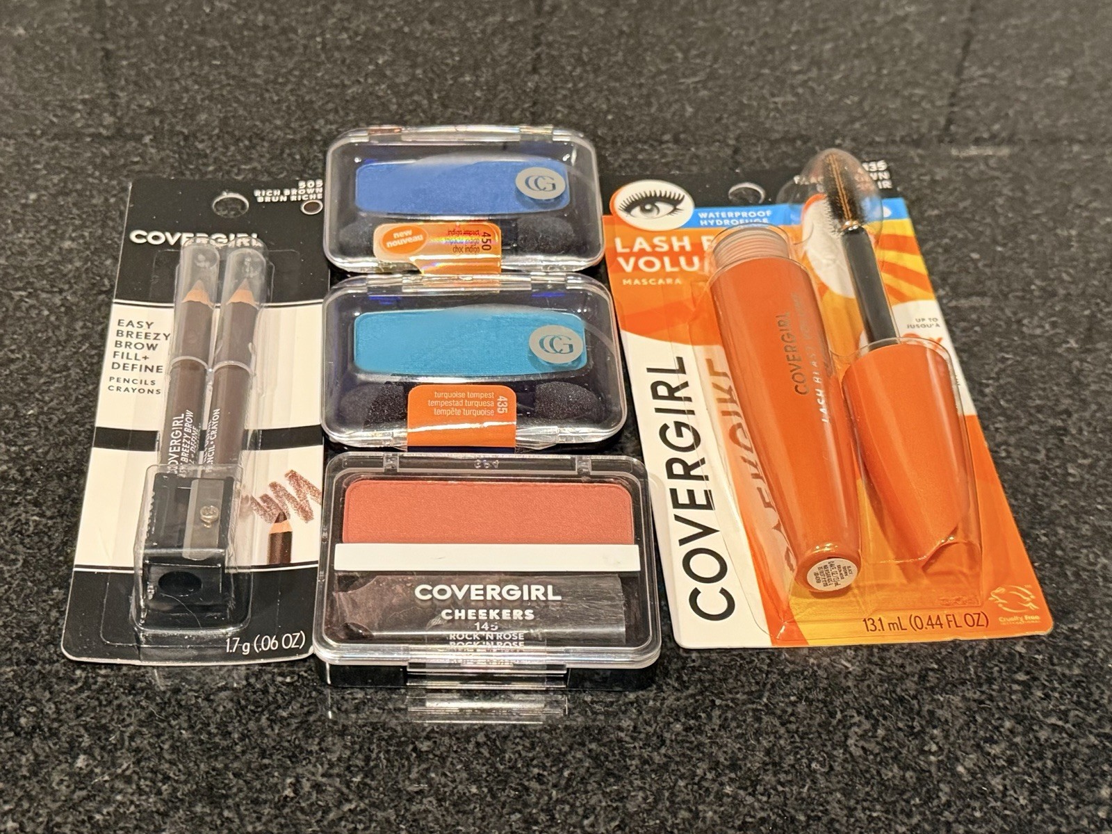 Y2K CoverGirl Makeup Lot 5 Sealed Discontinued Mascara Blue Shadow Blush Eyebrow