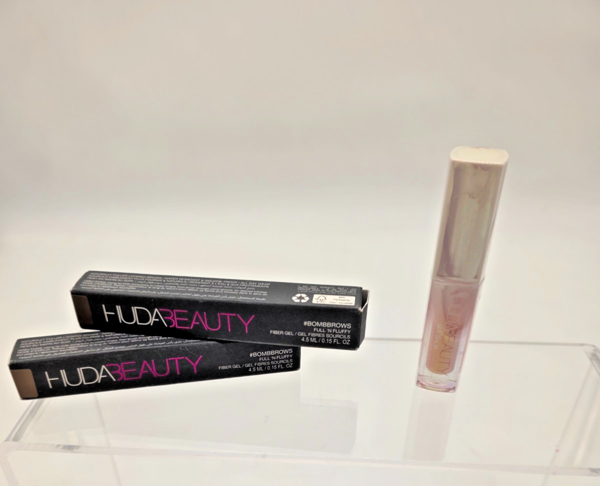 Huda Beauty Bundle Bomb Brows Fiber Gel (2) + Hydra Plumping Lip Balm Blush New