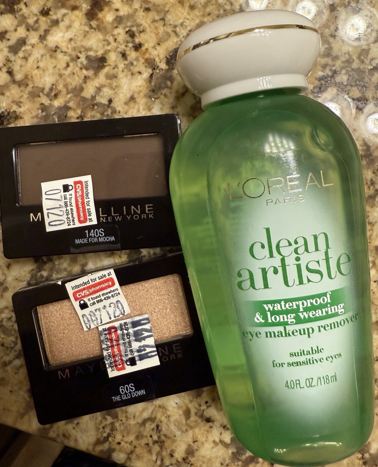 Maybelline Eye shadow and L’Oréal eye makeup remover combo- eye makeup bundle