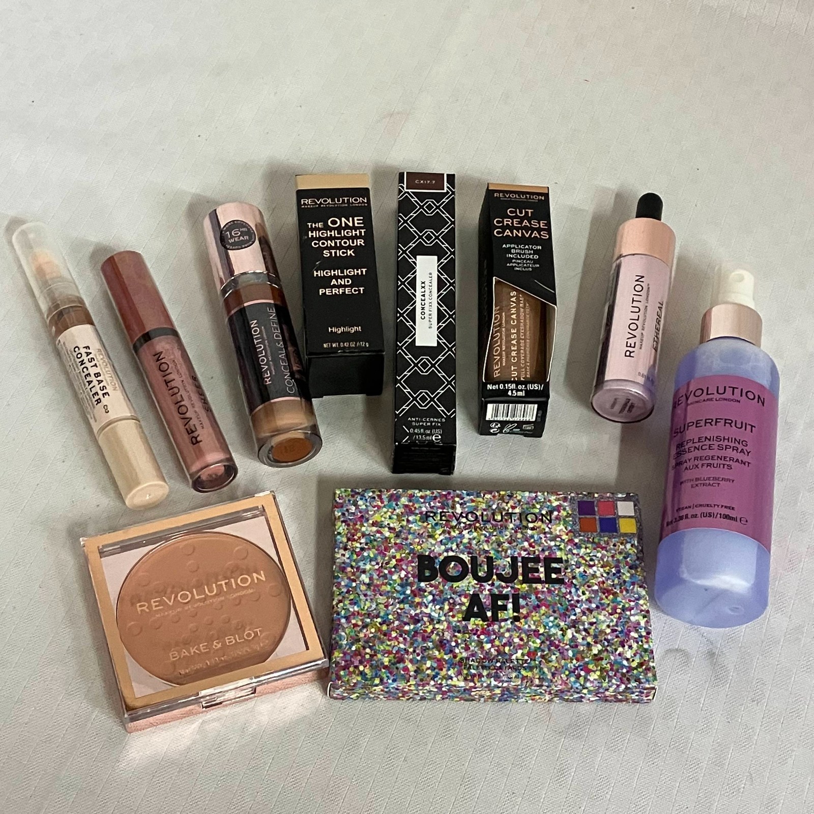 Revolution Concealers Contour Primer Blush Eyes & More Makeup Lot Of 10 New