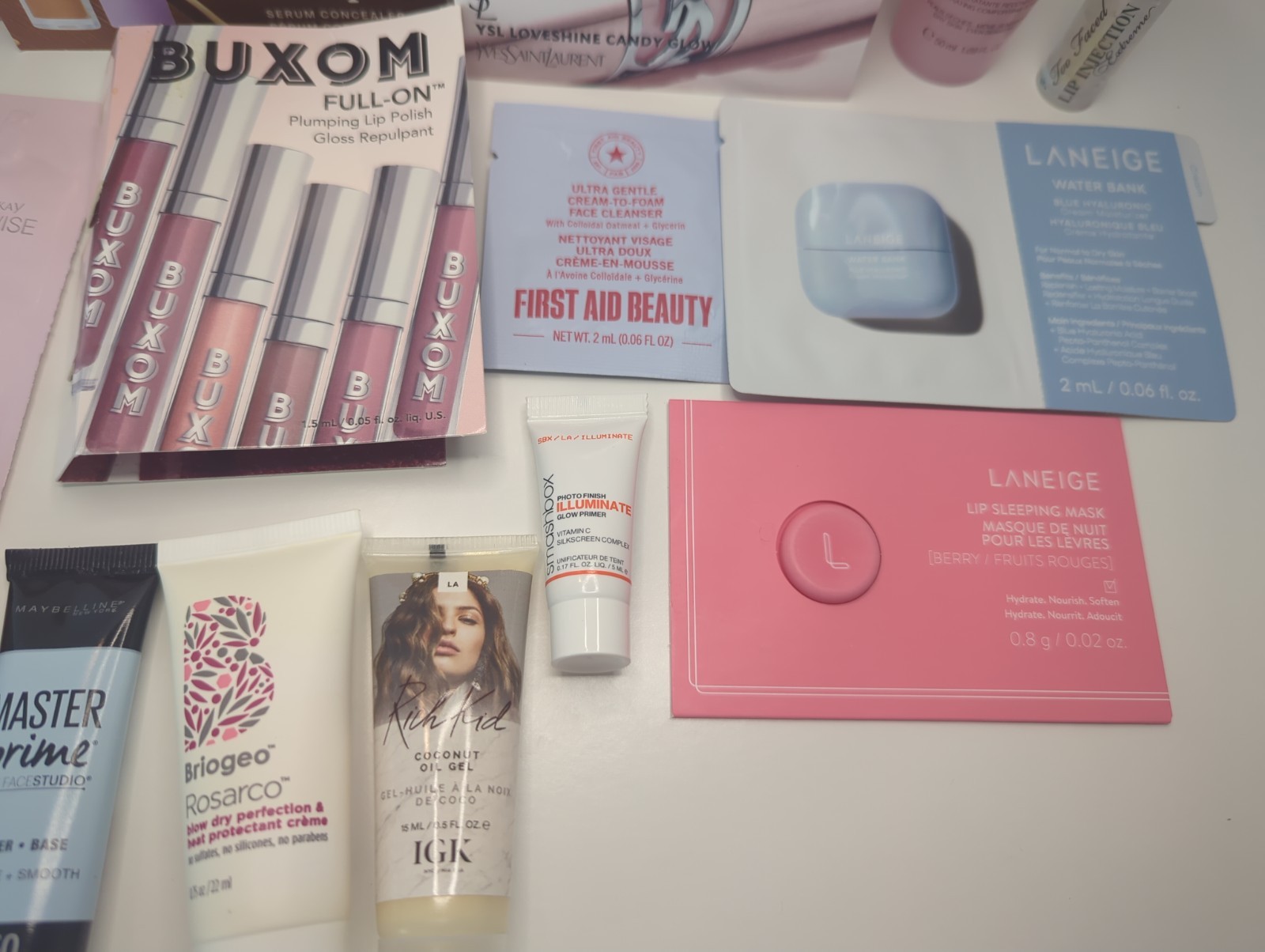 20pc High End Beauty Sample Full Sized Lot Lancome, YSL, Too faced, Laneige