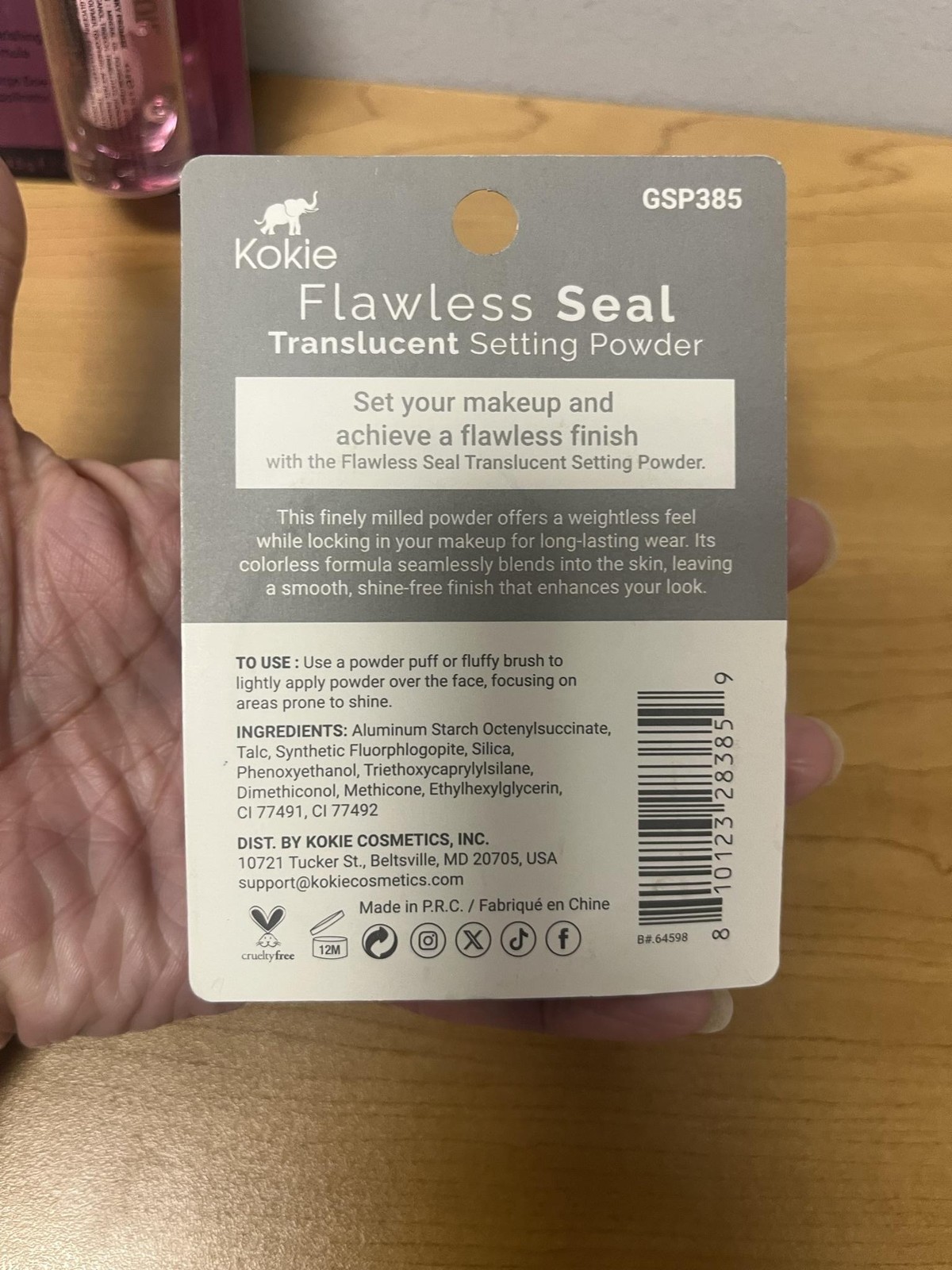 Kokie Nourish Tint Lip Oil Pinky Promise & Flawless Seal Powder Cruelty Free