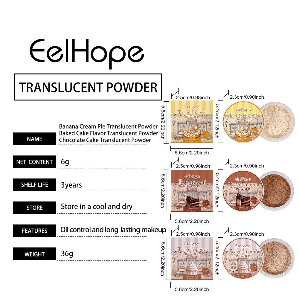 Brown Makeup Powder (Chocolate Cake Flavor) Baking Flavor