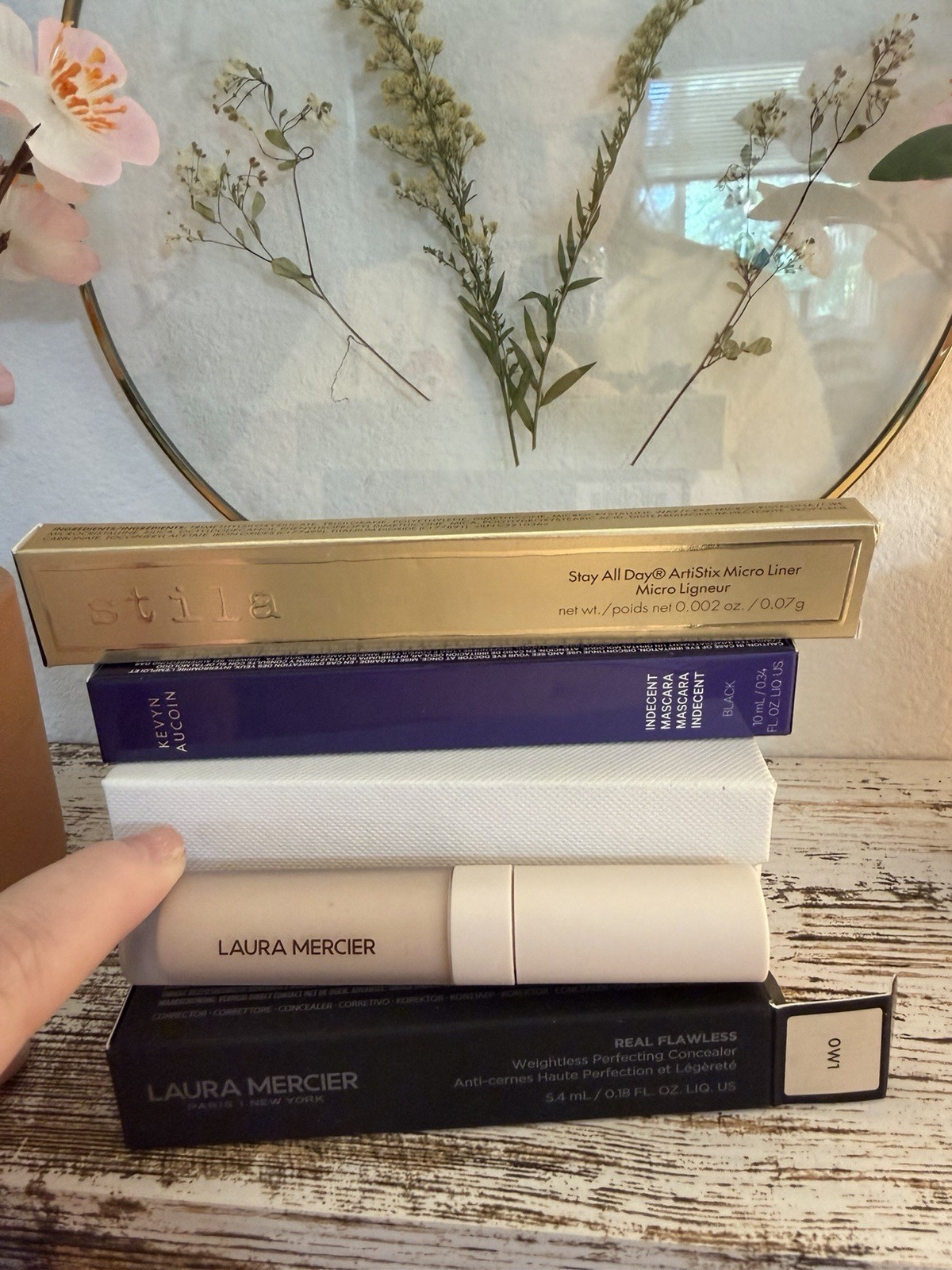 Laura Mercier Full Size Makeup Lot: Micro Liner, Indecent Mascara, Concealer