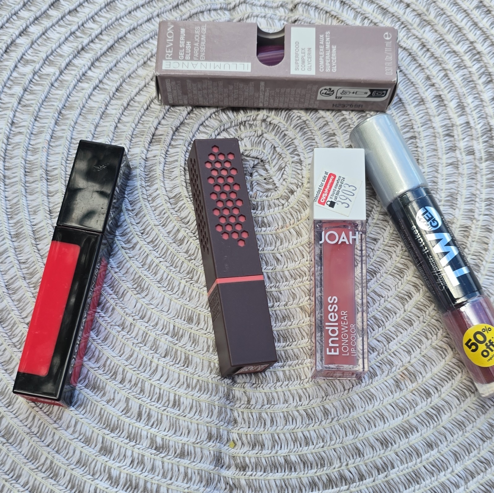 Assorted Full Size Makeup Lot: Revlon Illuminance Blush, JOAH Lip, Insta-Dri