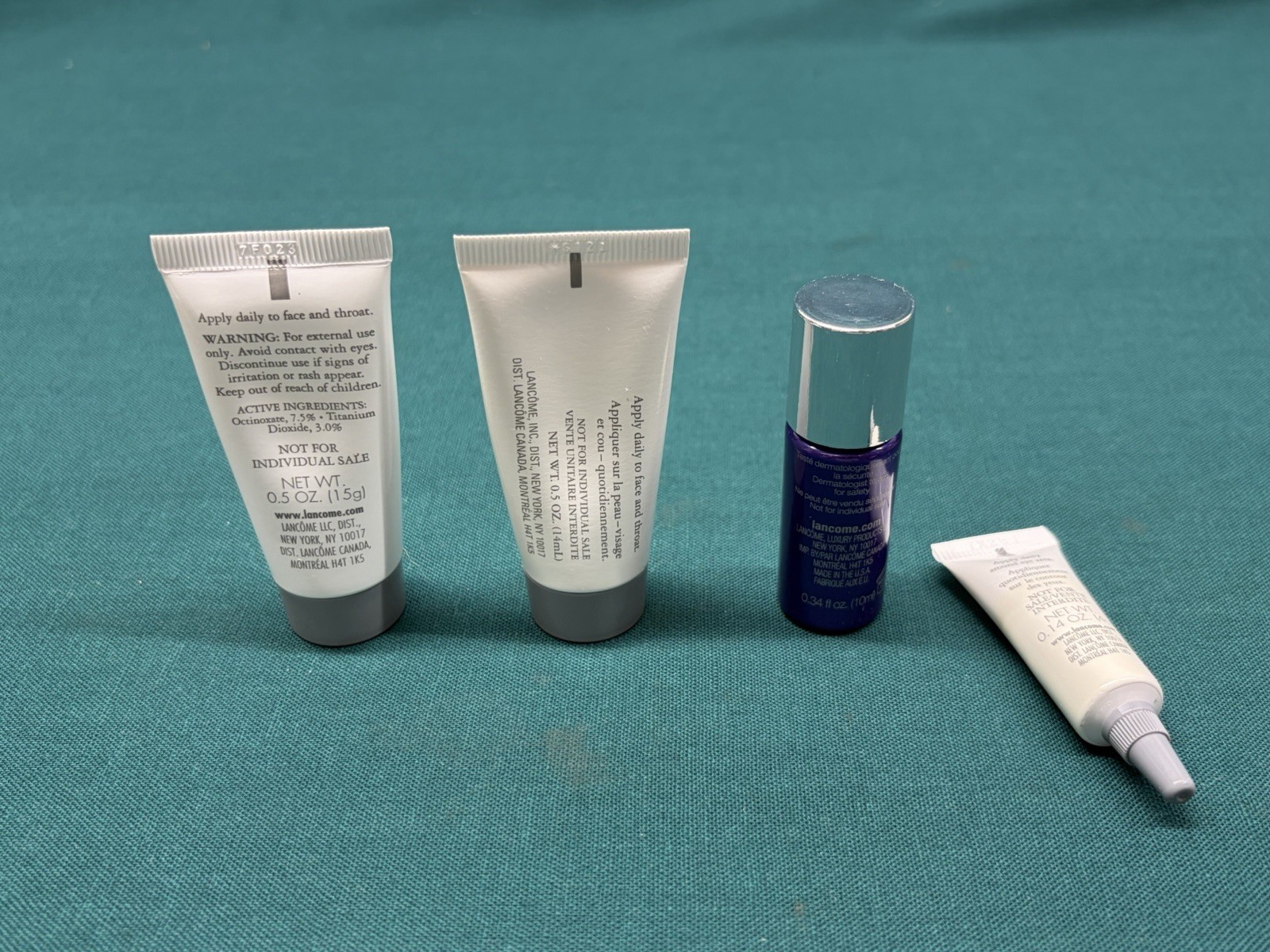 Lancome Lot of 28 Travel and Sample Size Products; Moisturizer/Eye Cream & More