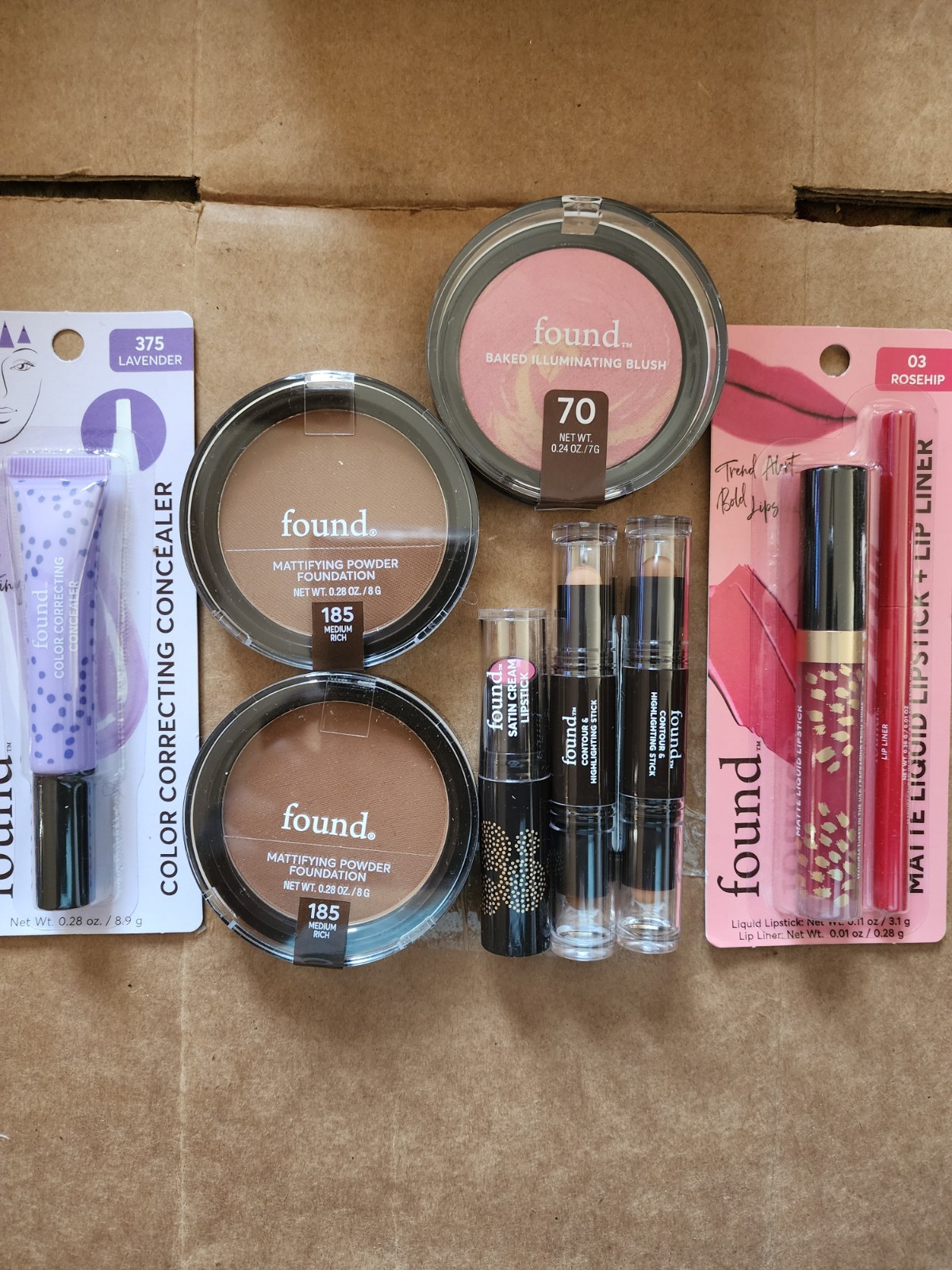 LOT OF 10 Found Cosmetics Blush, Concealer,Eye Primer,Foundation, Lipstick,Gloss