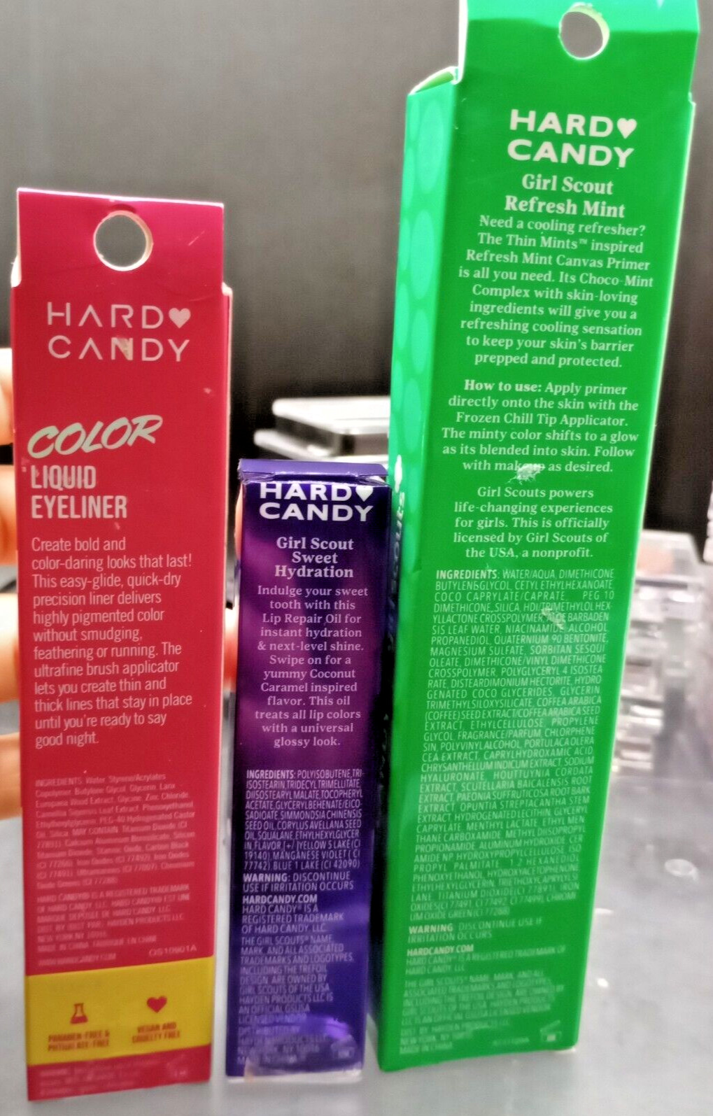 (3 Pack) Hard Candy Assorted Primer / Lips / Yellow Eyeliner – #H&B 302