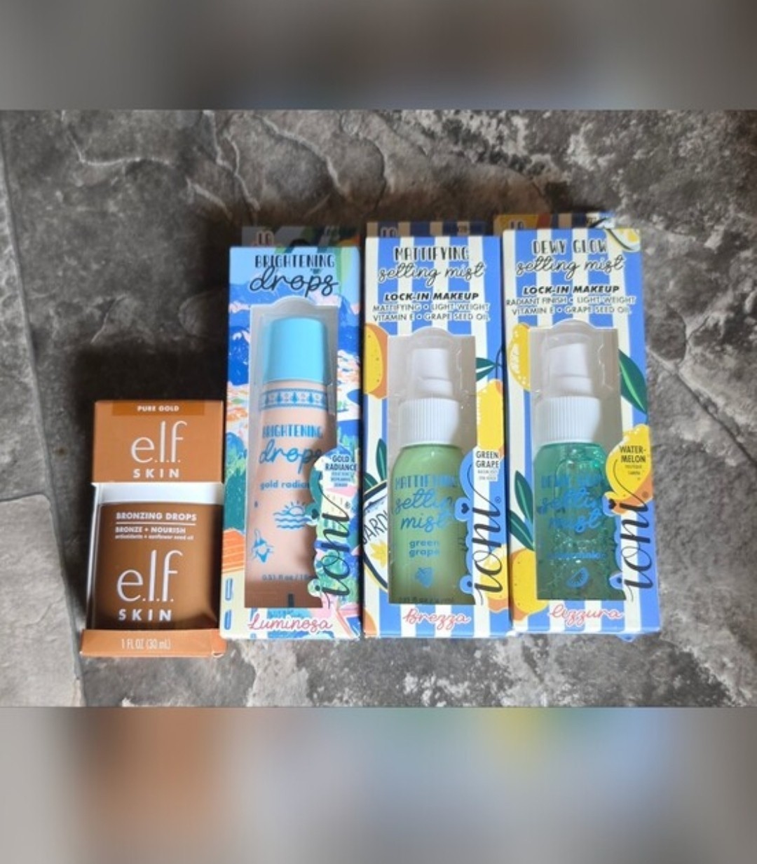 Elf Bronzer Drops, Ioni Glow Drops, Mattifying & Dewy Mist BNIB