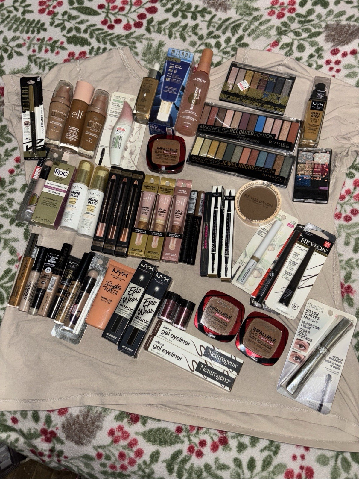 Elf Milani The Creme Shop Maybelline 50 Face Product 50 Lip Product Lot NEW