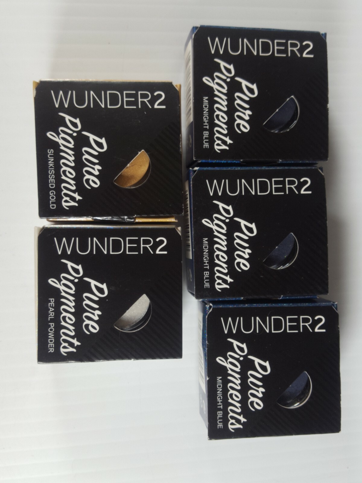 5 Wunder2 Pure Pigments Eyeshadow Blue Pearl Gold Lot of 5 New