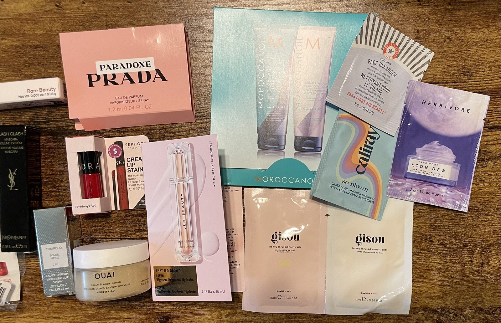 LOT OF 15 SEPHORA ITEMS Scalp Lip Satin Lash Clash Brow Pencil OUAI & Samples
