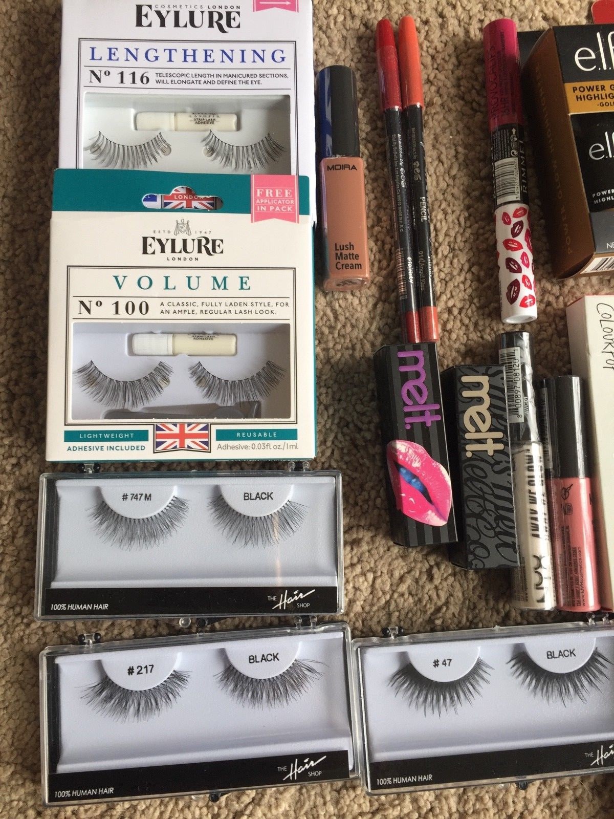 LOT OF 27 PCS MAKE UP GREAT MIX, NO REPEATS! NYX ! RIMMEL ! MELT COSMETICS
