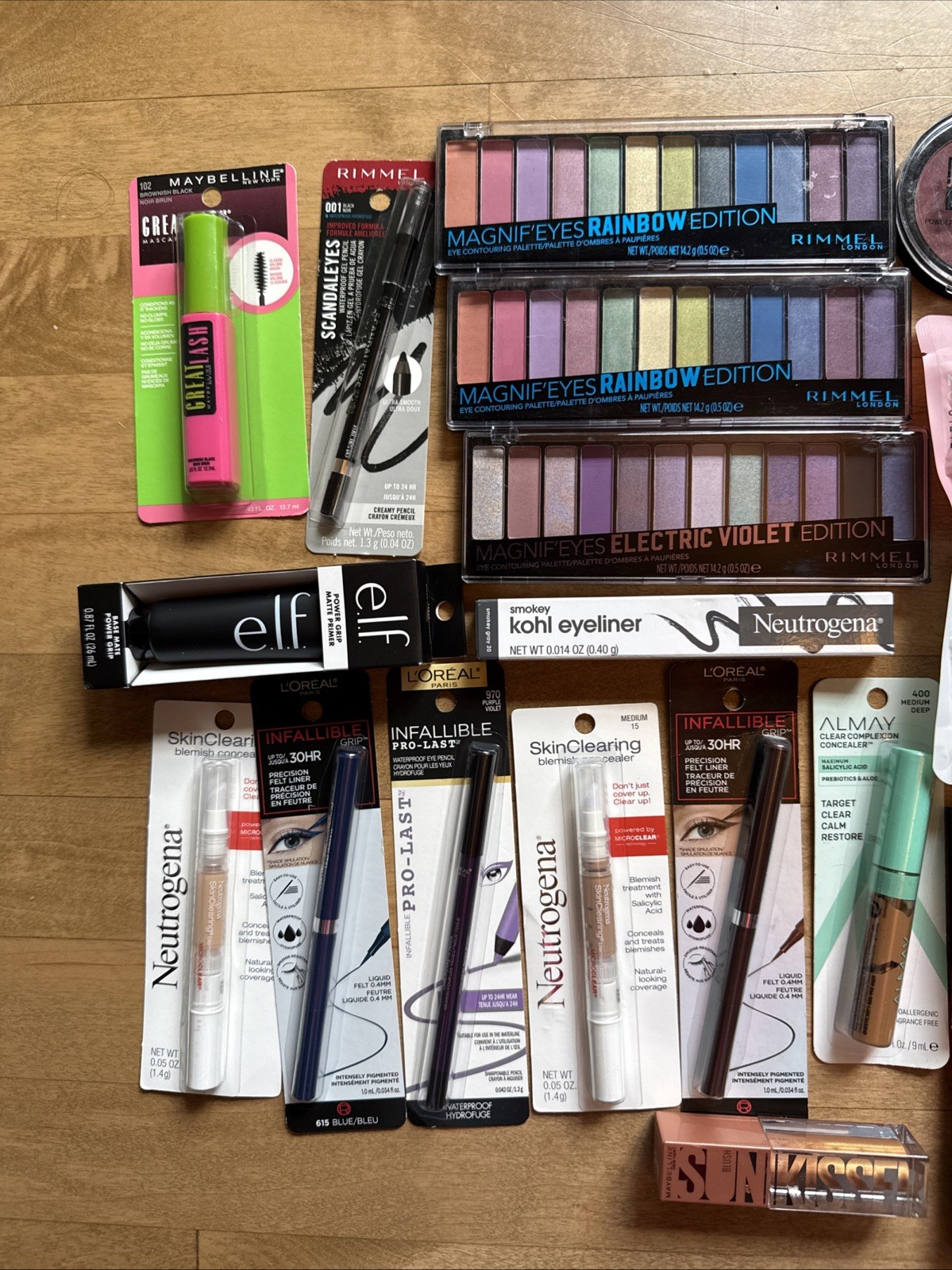 30 Piece Lot Of New Makeup e.l.f. Loreal, Rimmel, Maybelline, Neutrogena MCO