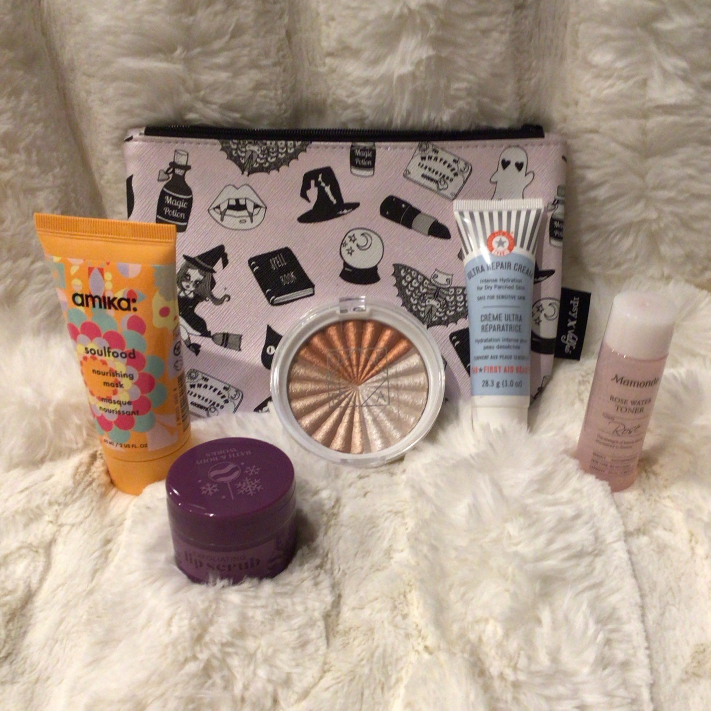 Assorted Travel Size Hydrating Beauty Lot w/ amika, First Aid Beauty, Mamonde