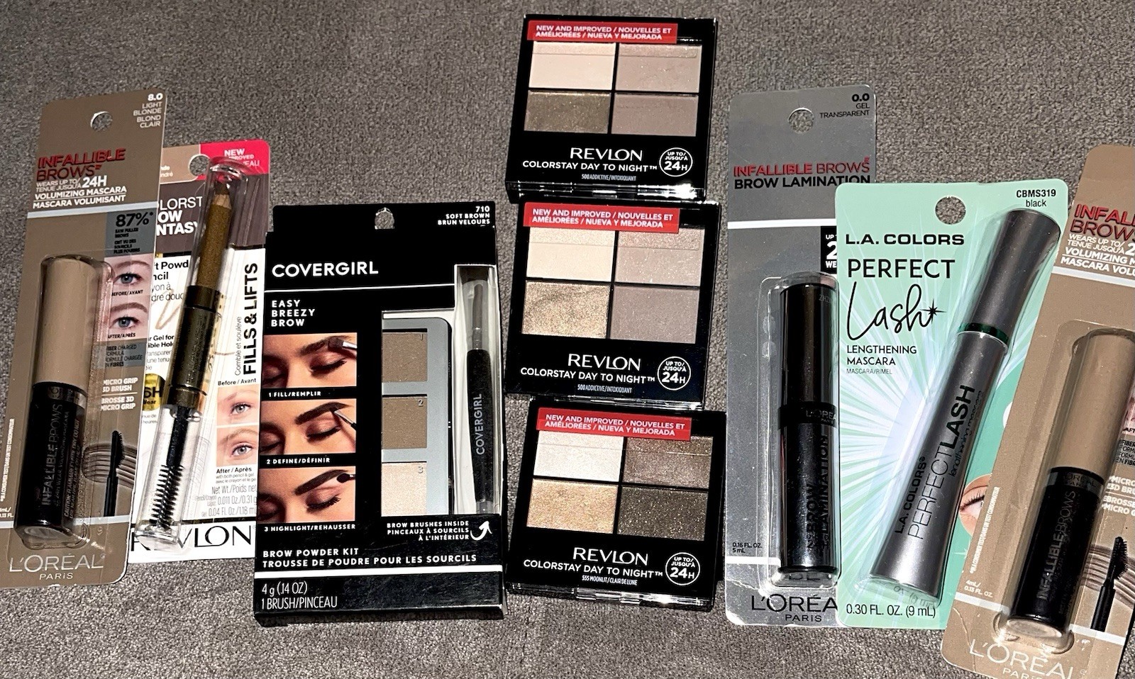 NEW Eye Makeup Lot Revlon L’Oréal CoverGirl LA Colors Mascara Brow Kit
