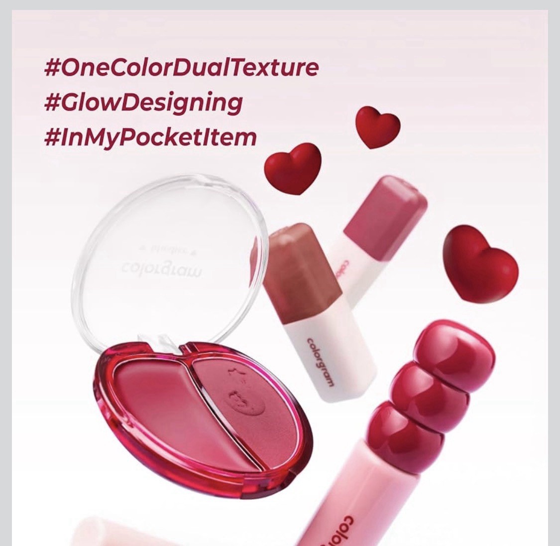 Colorgram RED BOMB K-Beauty Lip Tint & Red Heart Duo Blusher Bundle BNIB