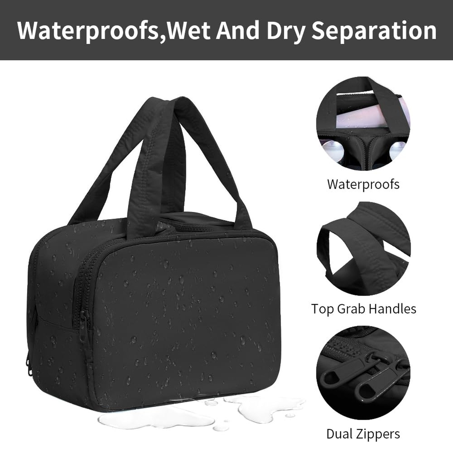 Puffer Travel Toiletry Bag – Large Capacity 11.8”L Makeup Organizer,
