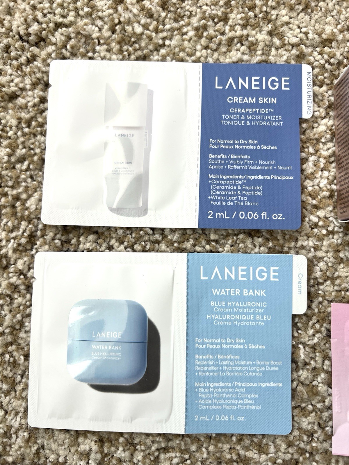 Sephora Beauty & Skin 10 Pc Sample Set -Dior, Rare Beauty, Laneige, Glow Recipe