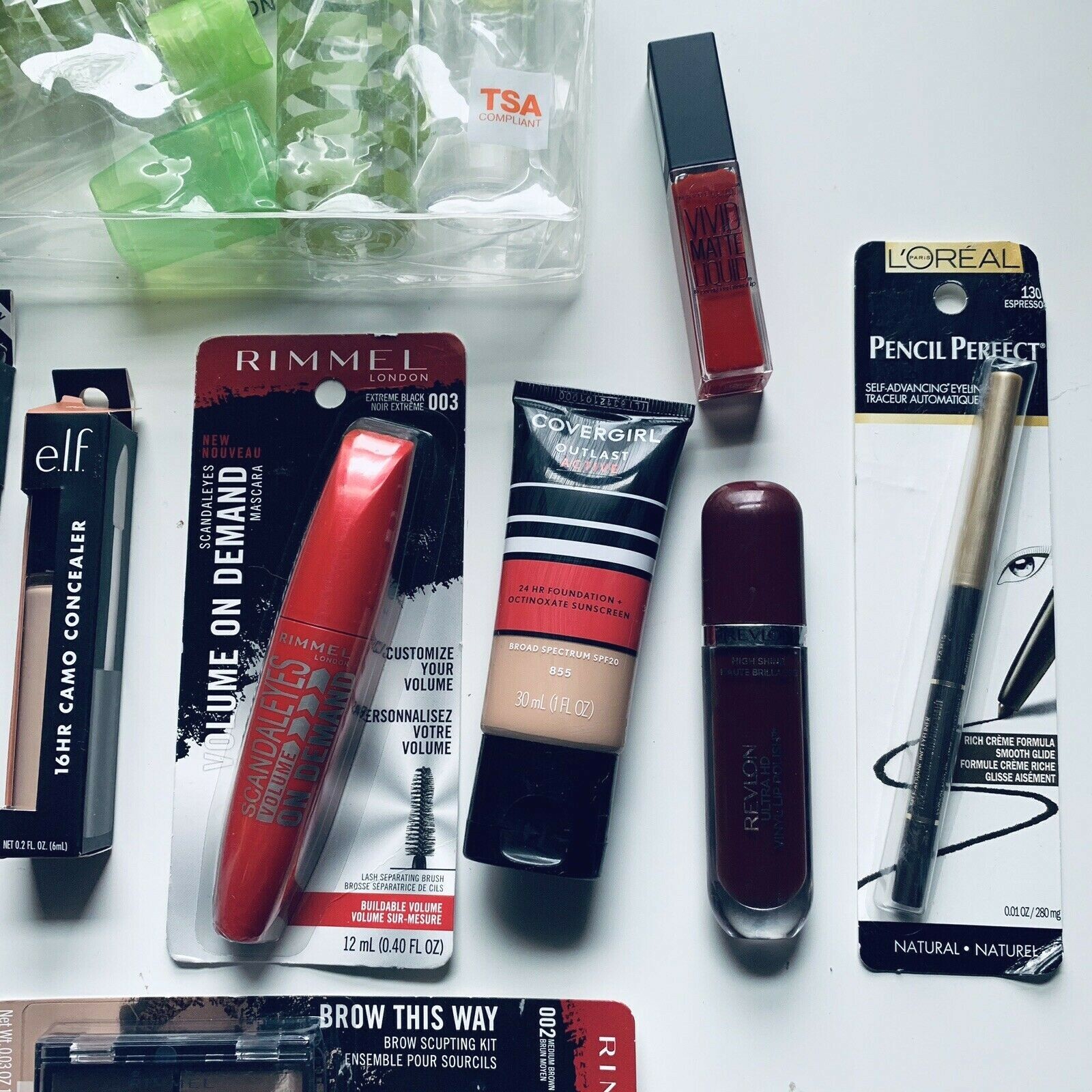 Makeup Lot 12 Piece Maybelline Rimmel Loreal Elf Mascara Eyeliner Eyeshadow Lip