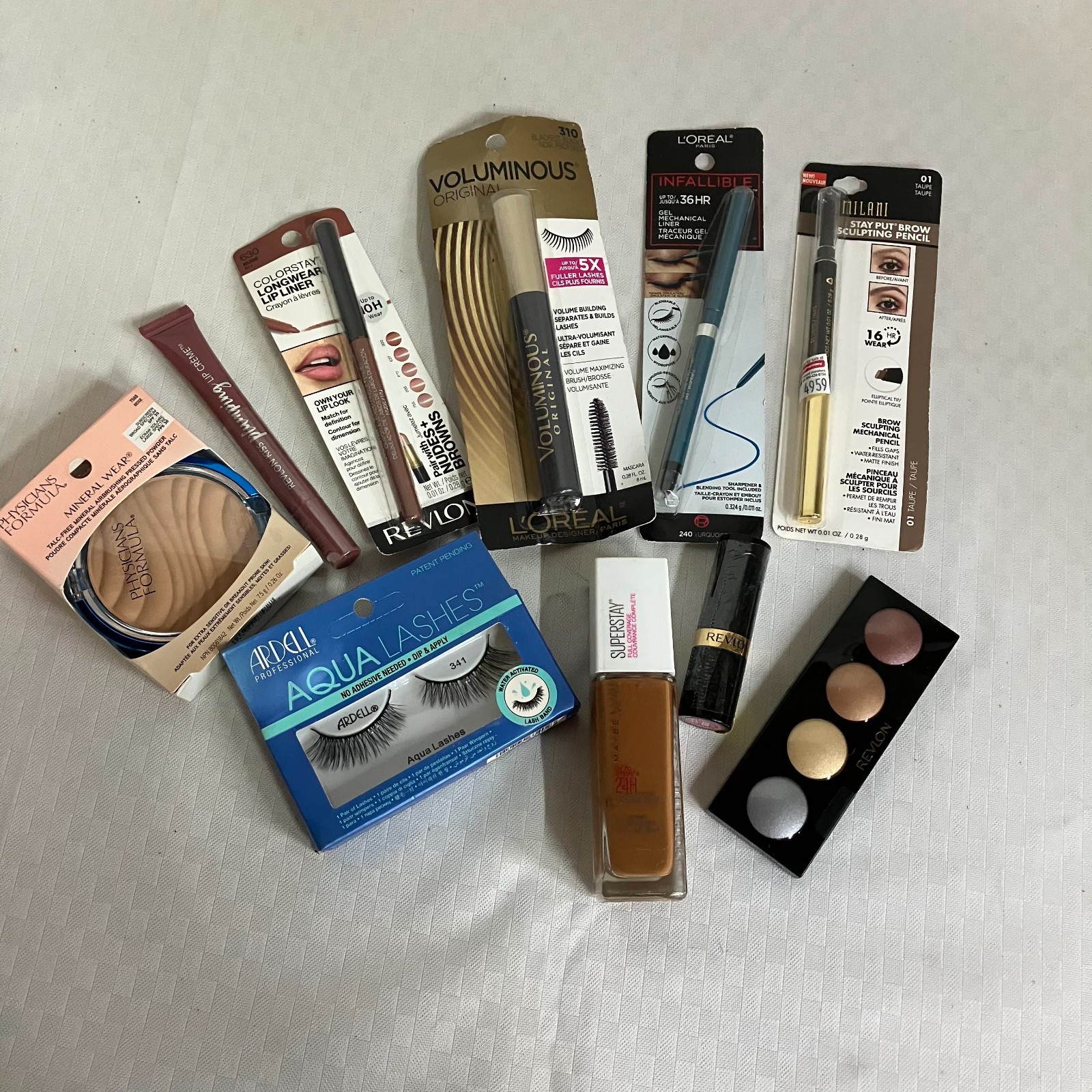 Maybelline, L’Oréal, Milani, Revlon, Ardell 10-Piece Drugstore Makeup Kit New