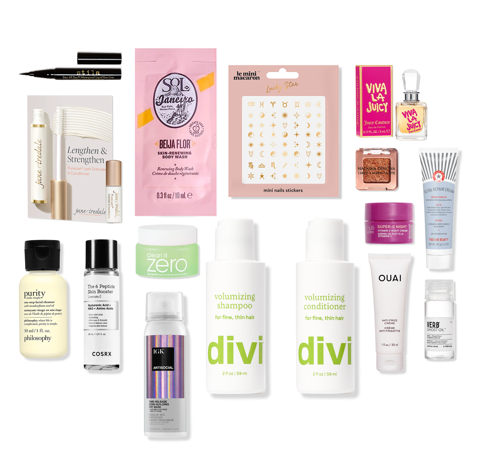 Makeup Fragrance Hair set Denona eye Janeiro Juicy Ouai CosRX FAB Stila IGK x16