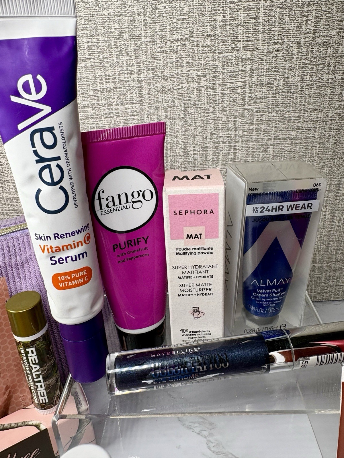 Assorted Travel/ Full Size Makeup & Skincare Lot: CeraVe, Sephora, Almay, Origin