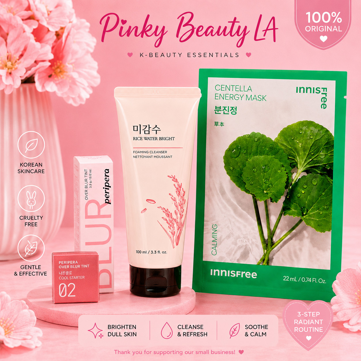 Pinky Beauty Glow Starter Kit | Korean Skincare & Makeup Set