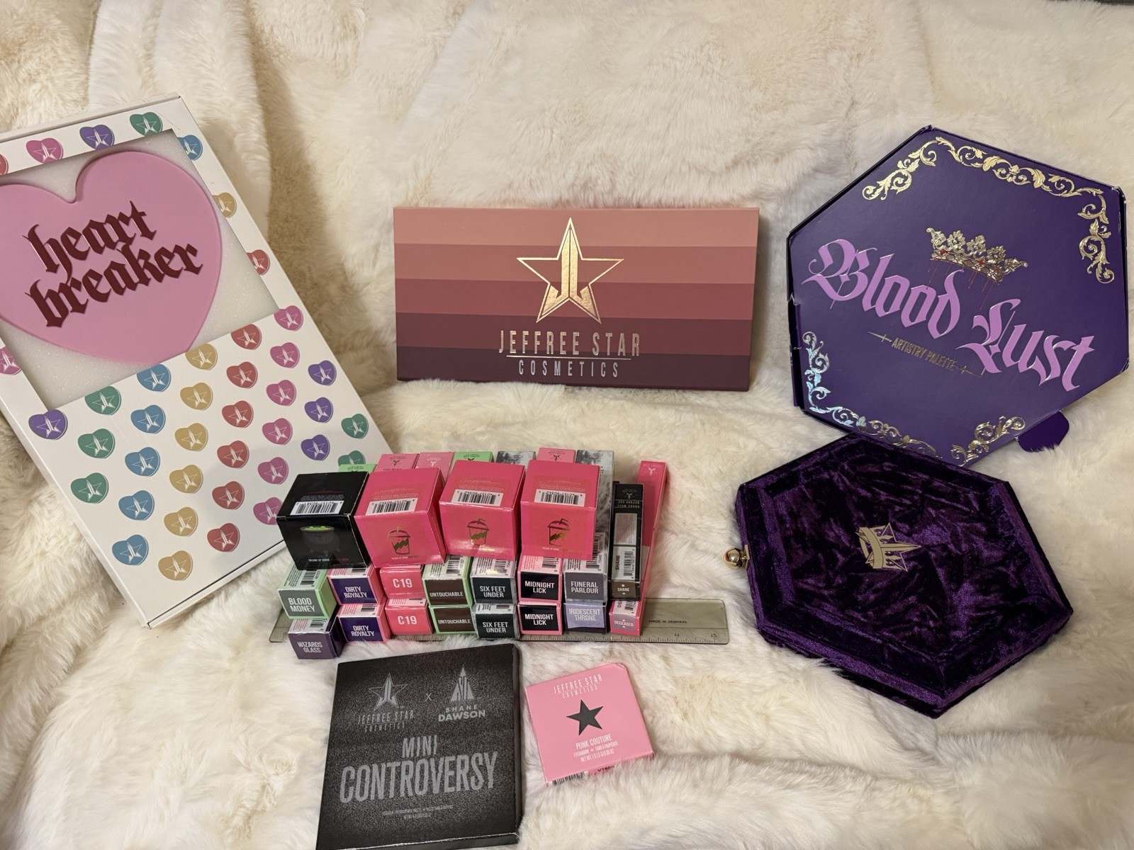 $500+Jeffree Star Bundle MAKEUP Lot#GLOSS, LIP SCRUB,MIRROR,BEAUTY GIFTS,PALETTE