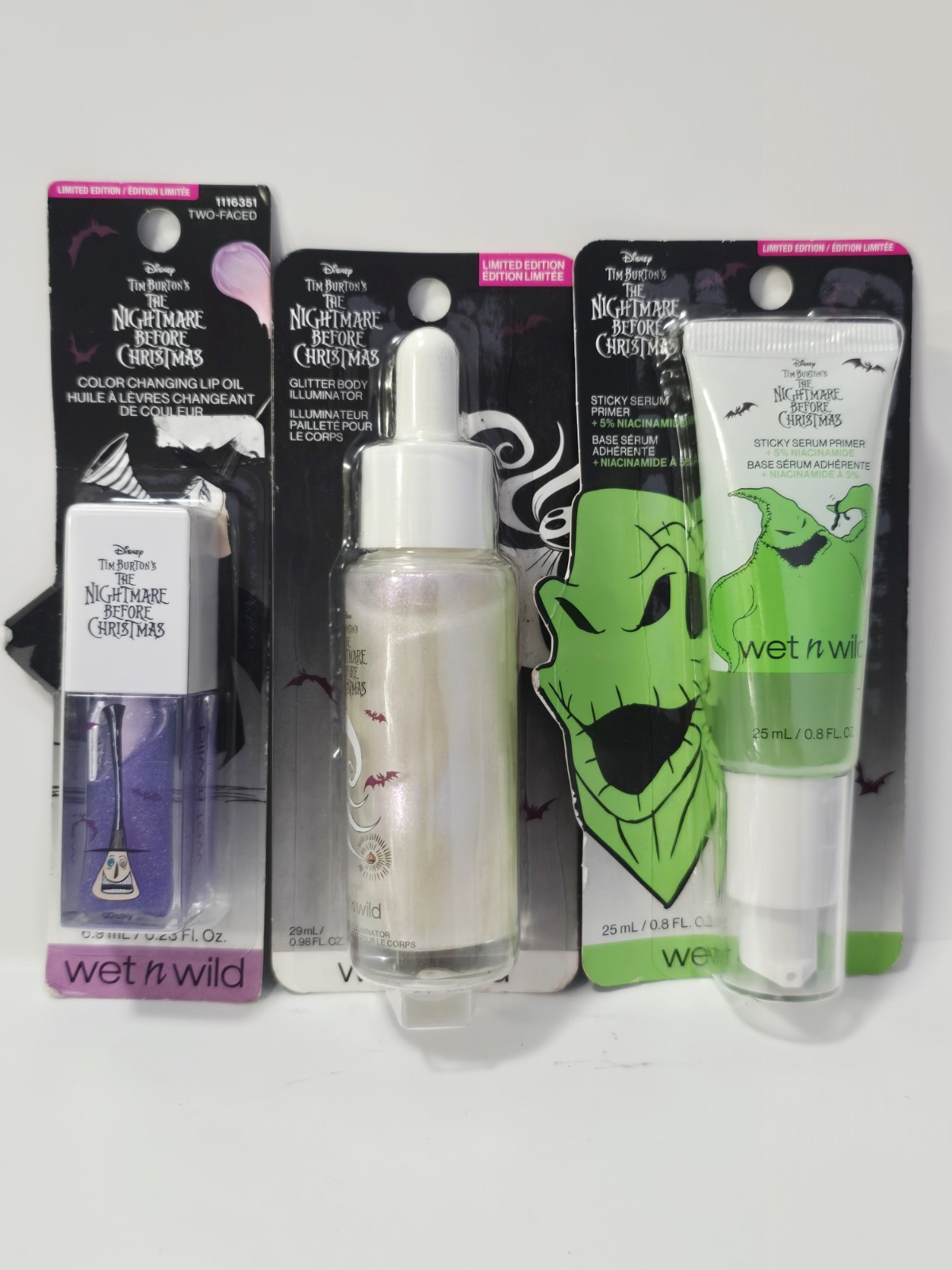 Wet n Wild Nightmare Before Christmas LIMITED EDITION Makeup 3 Piece Bundle New
