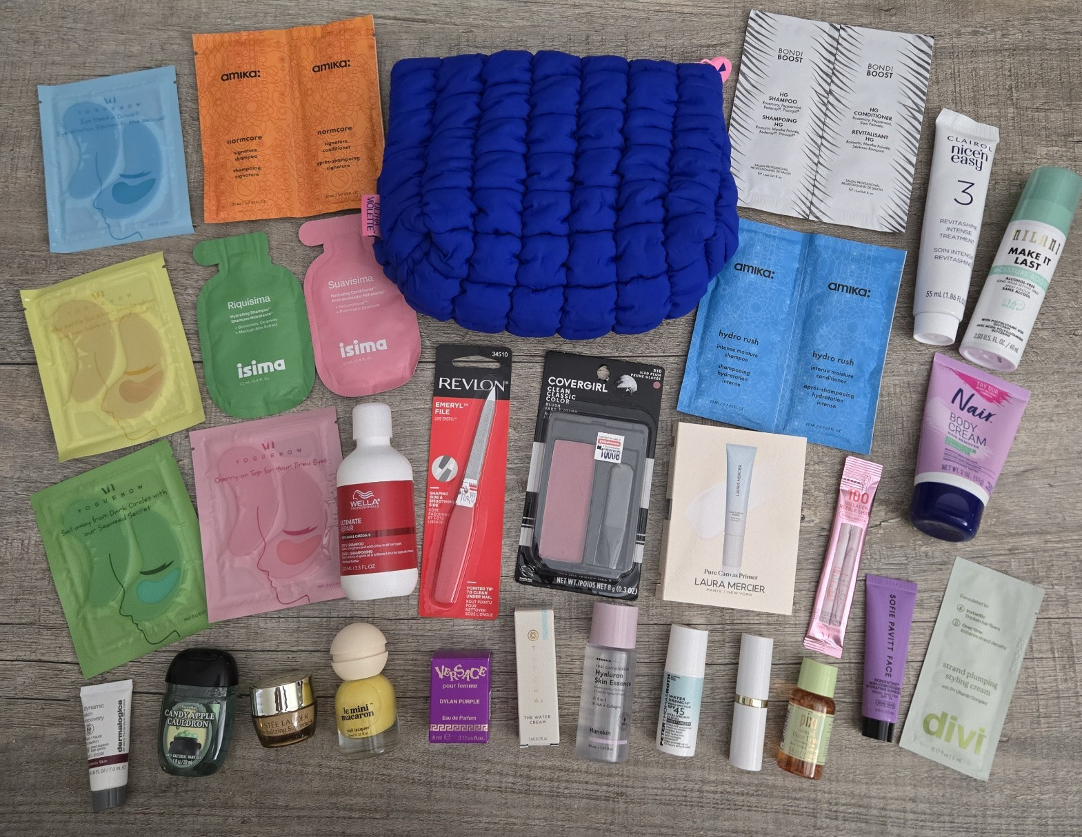 HUGE LOT MAKEUP SKINCARE HAIR CARE VERSACE AMIKA TATCHA ESTEE LAUDER PIXI DIVI