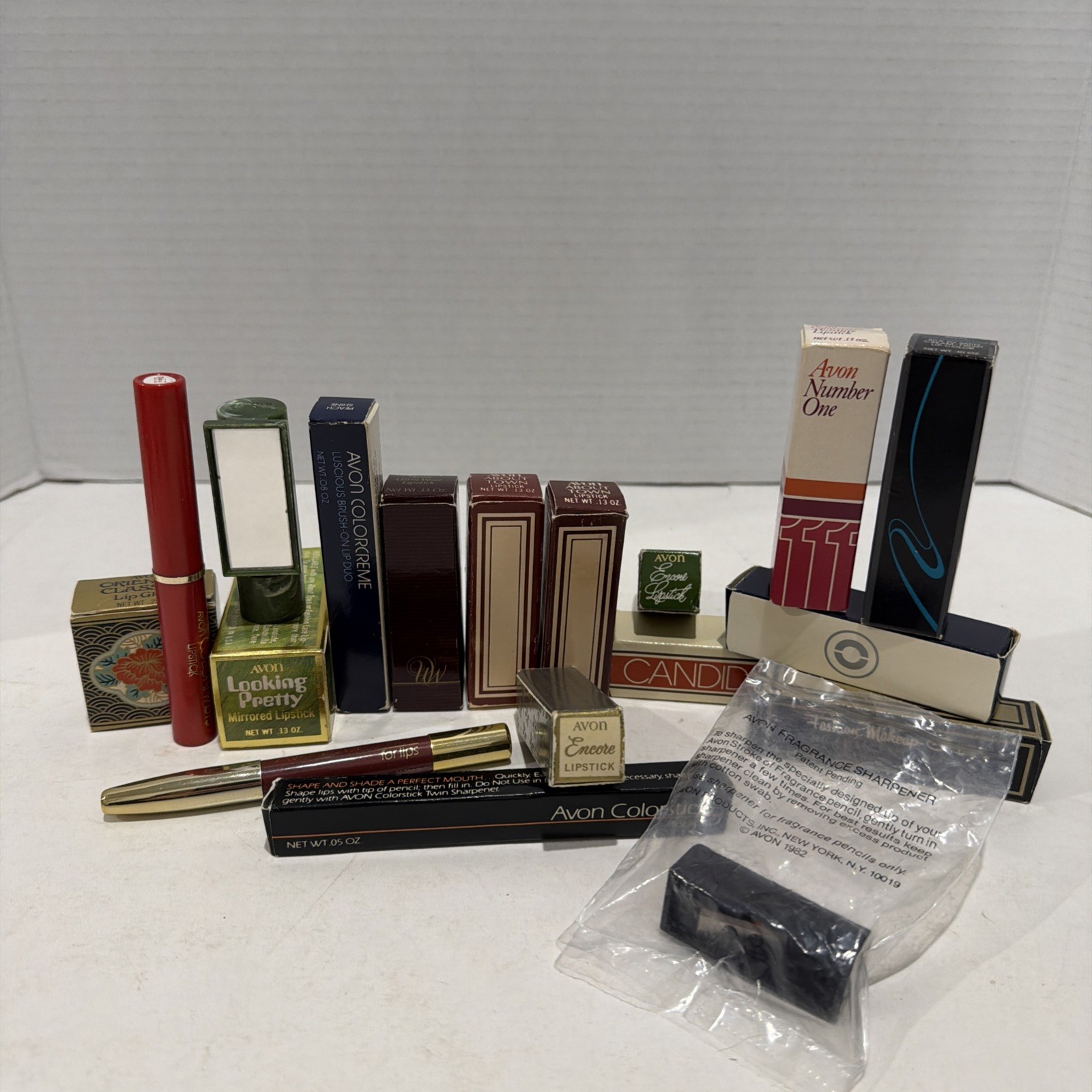 Vintage Avon Lipstick Lot – 17 Discontinued most boxed unused pencil & sharpener