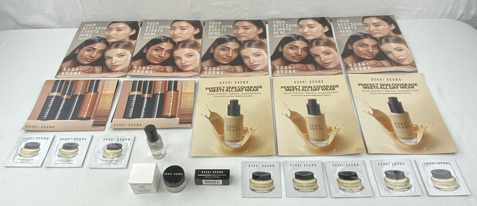 Bobbi Brown Foundation Concealer Face Base Beauty Sample LOT Bundle 21 Pcs B64