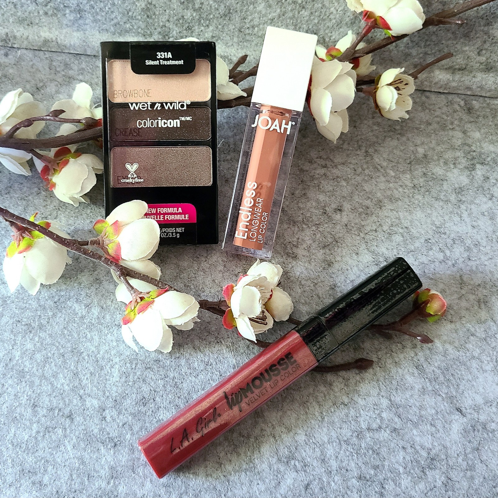 NEW Cosmetics Bundle: Joah Lip, L.A. Girls Lip, Wet n Wild Eyeshadow Trio